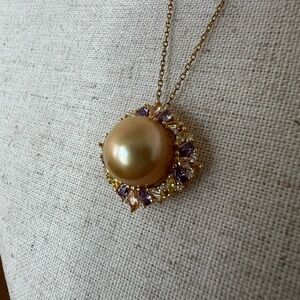 12.2 mm South Sea Gold Pearl Design Necklace